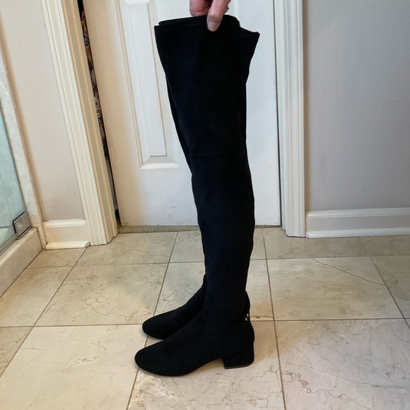 Thigh High Boots, Black Suede by Dolce Vita, Short Heel, 27.5” tall, Sz 8.5 - Picture 5 of 15